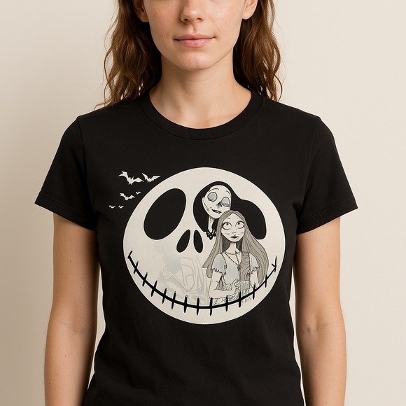 Disney Old Navy The Nightmare Before Christmas Tee Black White Size XS - Picture 1 of 8